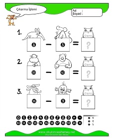 Çıkarma İşlemi Çalışma Sayfaları